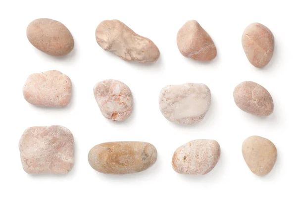 Collection Bright Stones Isolated White Background View — Stock Photo, Image