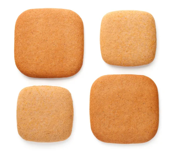 Lebkuchen Form Von Quadraten Verschiedenen Größen Isoliert Auf Weißem Hintergrund — Stockfoto