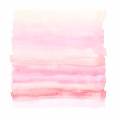 Açık pembe suluboya çizgileri yıkama tekniğinde. Aquarelle çizgileri beyaz arka planda izole edilmiş. Vektör 10