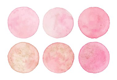 Tasarımlar için suluboya daire elementleri. Vektör 10