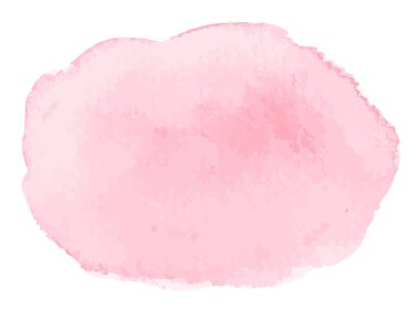 Beyaz arka planda izole edilmiş pembe suluboya vektör lekesi. Tasarım için el çizimi bulut. Eps 10 