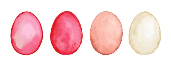 Watercolor Easter Eggs Set Isolated White Background Vector Eps —  Vetores de Stock