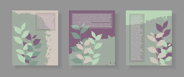 Modèle Page Couverture Botanique Présentation Minimale Brochure Dans Les Couleurs — Image vectorielle