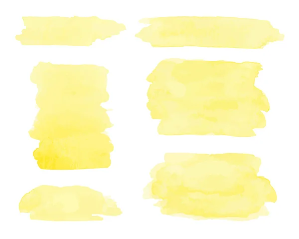 Watercolor Yellow Brush Strokes Vector Eps — Stock Vector