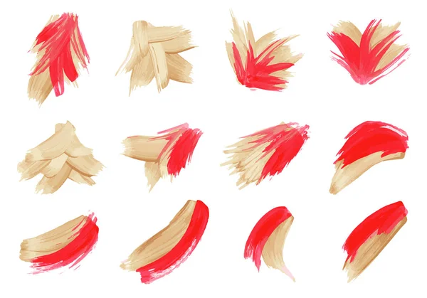 Watercolor Brush Strokes Isolated White Background Vector Eps — 图库矢量图片