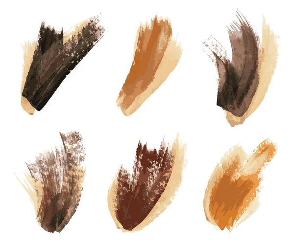 Set Watercolor Brush Stroke Isolated White Background Vector Eps — 图库矢量图片