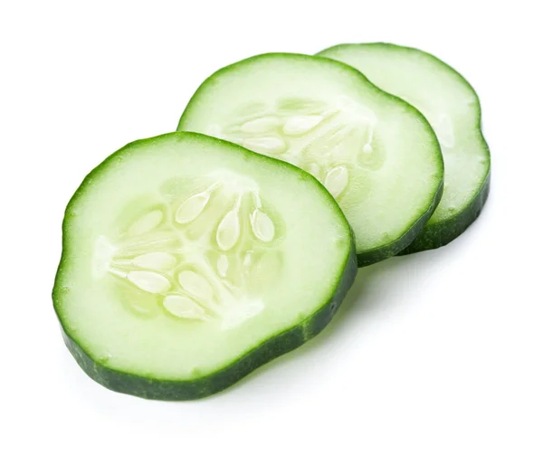 Sliced Cucumber Isolated White Background — Stock Photo, Image