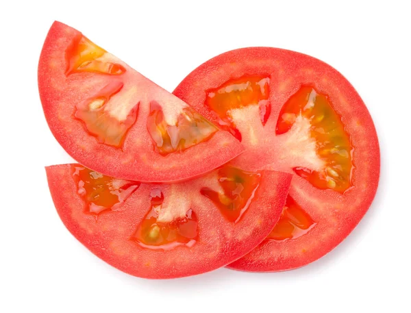 Tomate Rodajas Aislado Sobre Fondo Blanco Plano Vista Desde Arriba —  Fotos de Stock