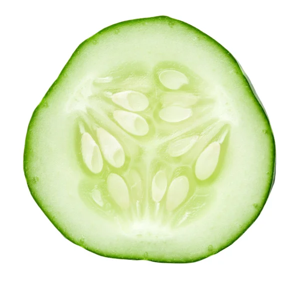 Cucumber Slice Isolated White Background View — Stock Photo, Image