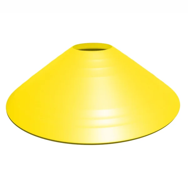 Жовтий футбольний конус ізольований — стокове фото