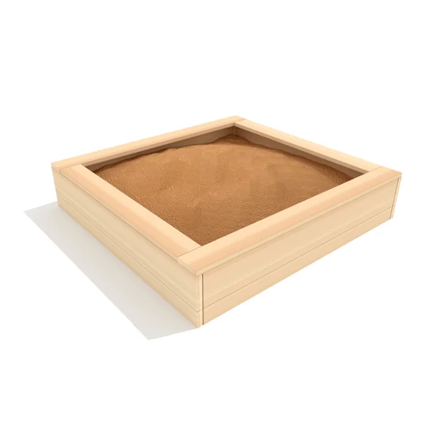 Bebé caja de arena de madera 3d render illustration —  Fotos de Stock