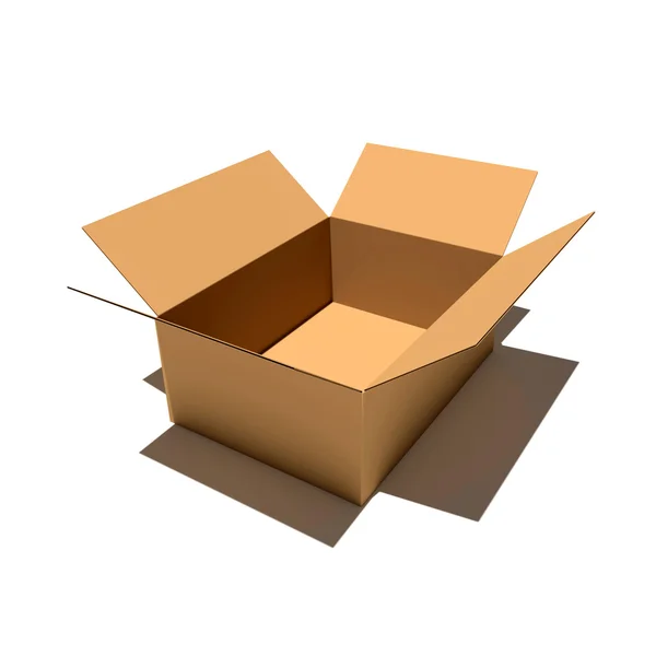 Caja de cartón 3d renderizador ilustración — Foto de Stock