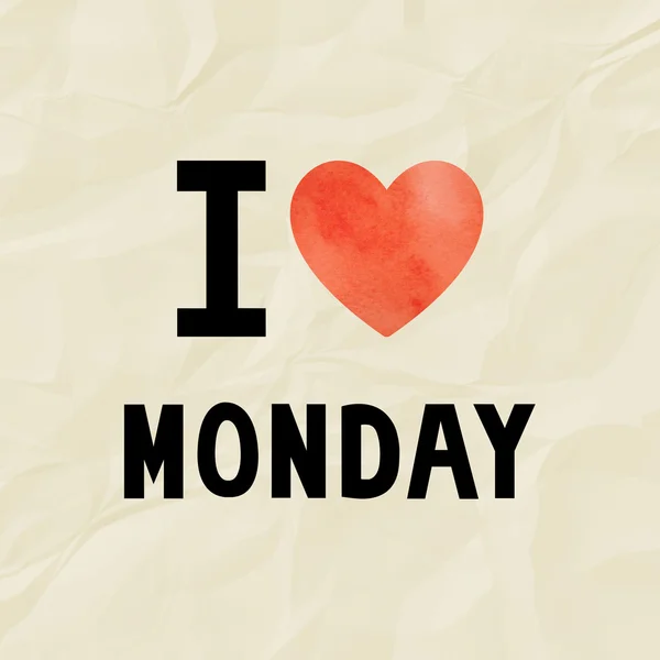 Love Monday on crinkle paper — Stock Photo, Image