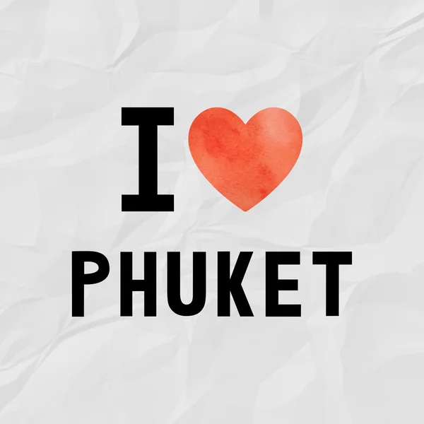 Liefde Phuket kaart — Stockfoto