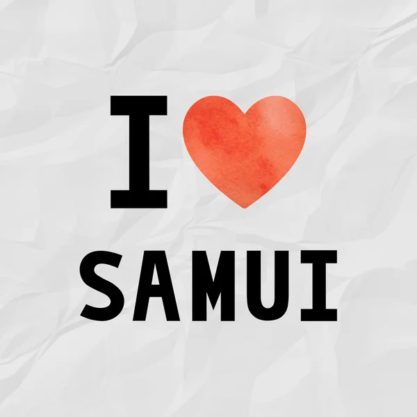 Tarjeta Love Samui — Foto de Stock