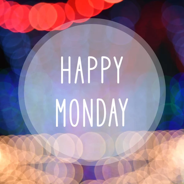 Happy pondělí na pozadí bokeh — Stock fotografie