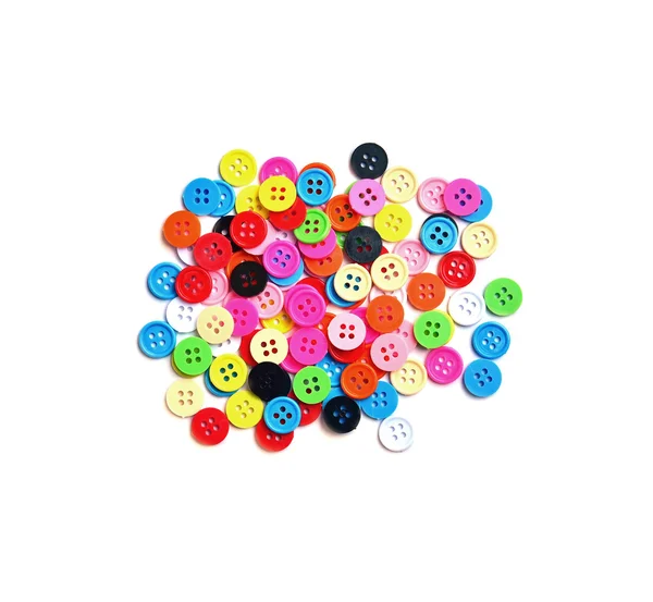 Botões coloridos no fundo isolado — Fotografia de Stock