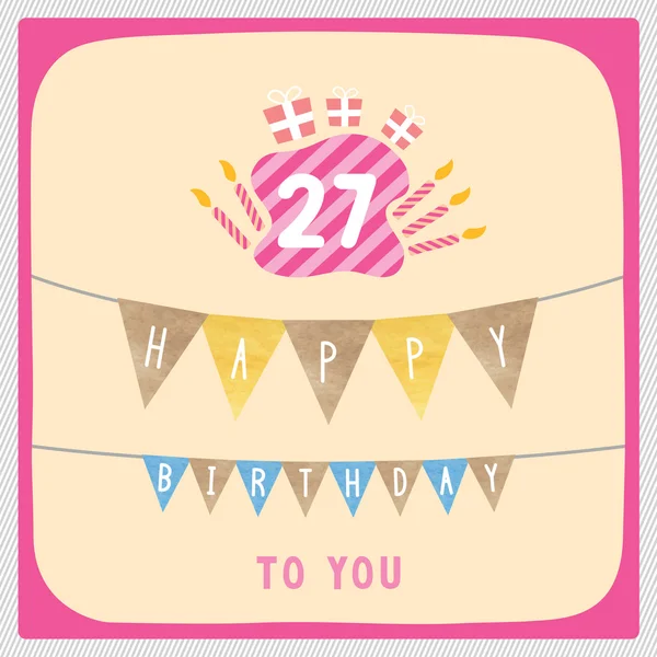 Happy 27th birthday card — Stock Photo, Image