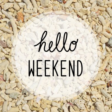 Yaz tebrik mercan arka plan üzerinde Merhaba