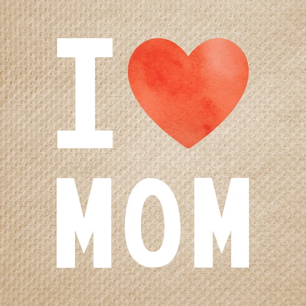 I love mom text on brown tissue — Stock Photo, Image