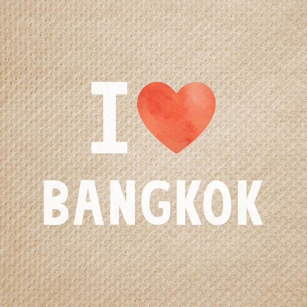 Me encanta el texto de Bangkok sobre papel tisú marrón —  Fotos de Stock
