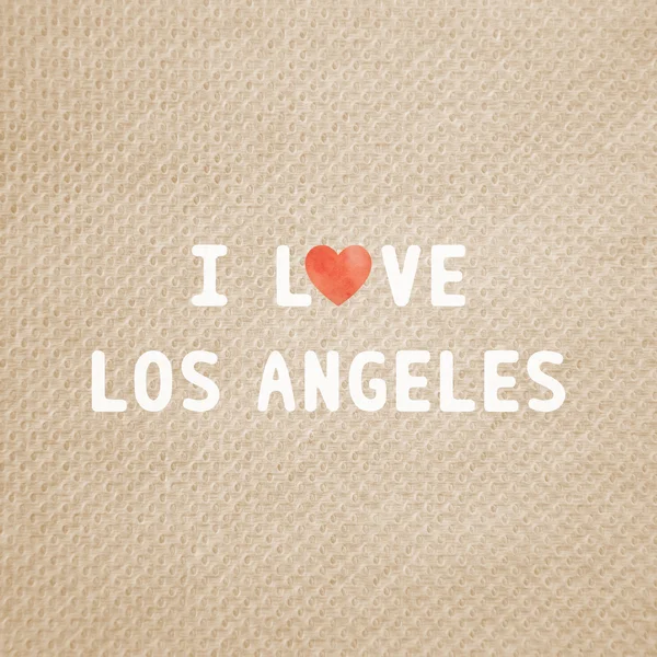 I love Los Angeles text on brown tissue paper — Stock Photo, Image