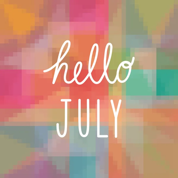 Hello July text on colorful background — Stock Photo, Image