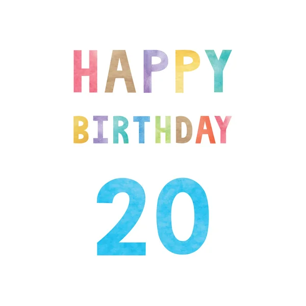 Zadowolony urodziny 20 rocznica karty — Wektor stockowy
