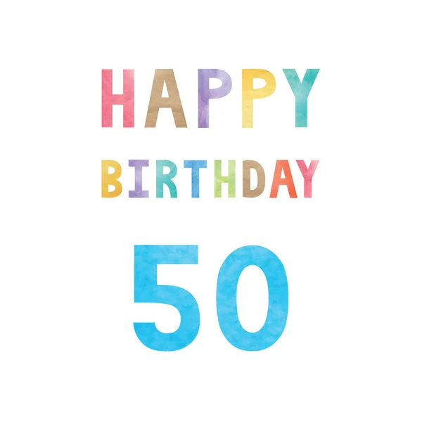 Happy 50th birthday anniversary card — Stock Vector