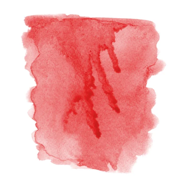 Rotes Grunge-Aquarell auf weißem Hintergrund — Stockfoto