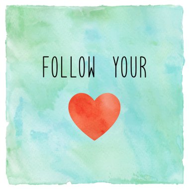 Kalbinin üzerinde renkli watercolor1