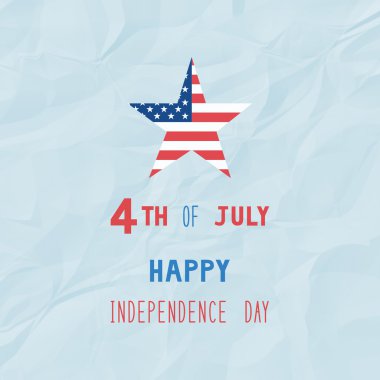 Mutlu 4 Temmuz mavi istasyonlu Krinkıl kağıt üzerinde 