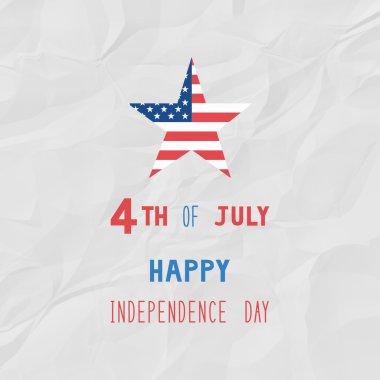 Mutlu 4 Temmuz beyaz istasyonlu Krinkıl kağıt üzerinde