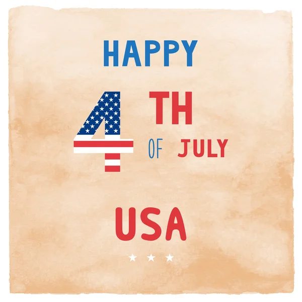 Happy 4th of July on orange watercolor — Stock Photo, Image