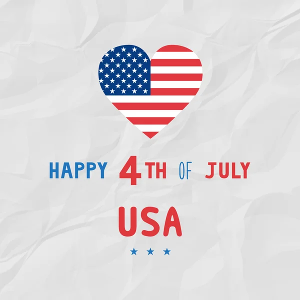 Happy 4th of July on white crinkle paper — Stock Photo, Image