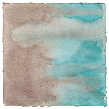 Soyut mavi ve kahverengi suluboya