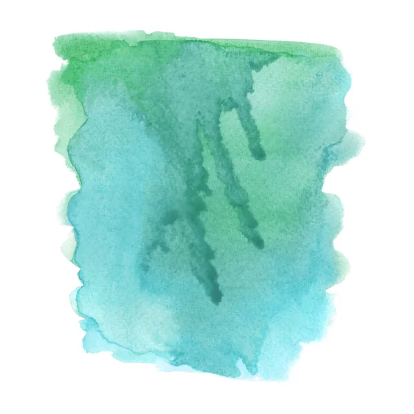 绿色和蓝色的 grunge 水彩 — 图库照片