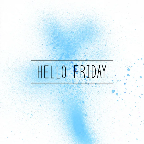 Hello Friday text on blue spray paint background — Stock Photo, Image