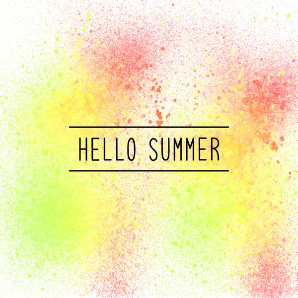 Hello summer greeting with colorful spray paint — Stock Photo, Image