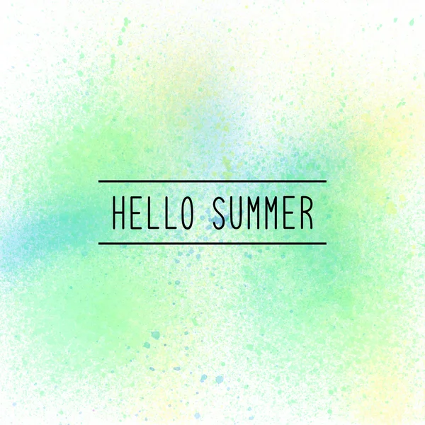 Hello summer greeting with pastel spray paint — Stock Photo, Image