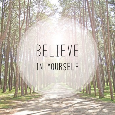 Believe in yourself text clipart