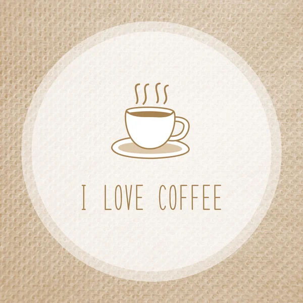 Amor café em papel de tecido marrom — Fotografia de Stock
