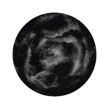 Sulu boya boşluk gökada beyaz arka plan üzerinde