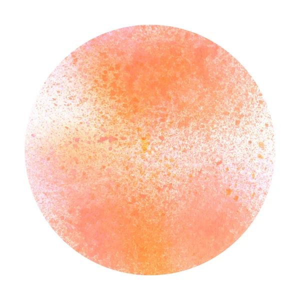 Orangefarbener Aquarellkreis auf weißem Hintergrund — Stockfoto
