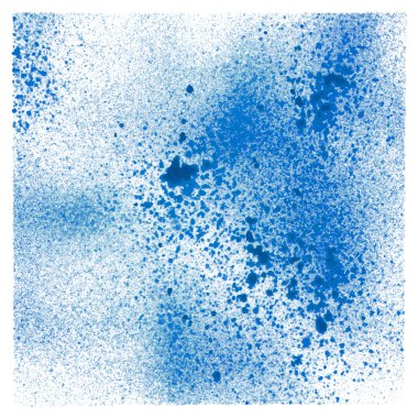 Beyaz zemin üzerine mavi sprey boya