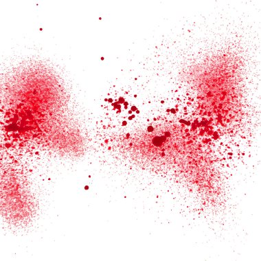 Beyaz arka plan üzerinde soyut kan splatter