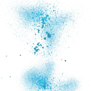 Beyaz zemin üzerine mavi sprey boya