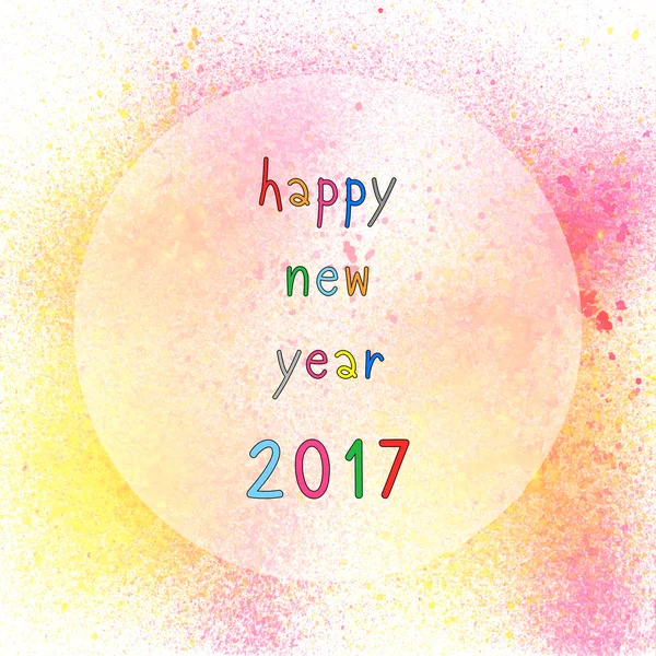 Frohes neues Jahr 2017 mit gelber und pinkfarbener Sprühfarbe — Stockfoto