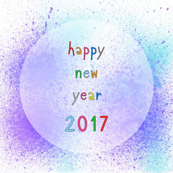 Szczęśliwego nowego roku 2017, fioletowe i niebieskie farby w sprayu — Zdjęcie stockowe