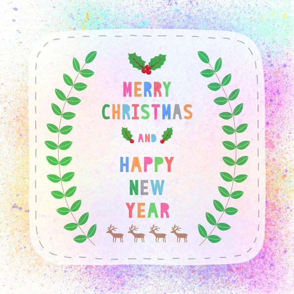 Merry Christmas and happy new year on colorful spray paint backg — Stock Photo, Image